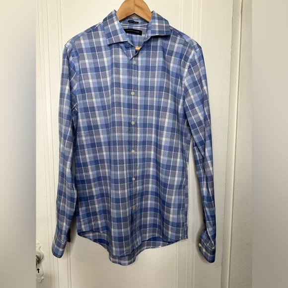 Tommy Hilfiger Slim Fit Stretch Long Sleeve Button Down 16 34/35 Large - Picture 1 of 13